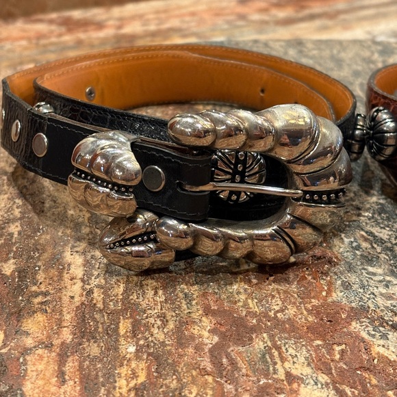 Cowhide Western Vintage Steve Blinn Design Alligator Grain Black & Brown belts main image 9